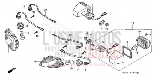 CLIGNOTANT (V-Y/1/2/3-CM) CBR1100XXX de 1999